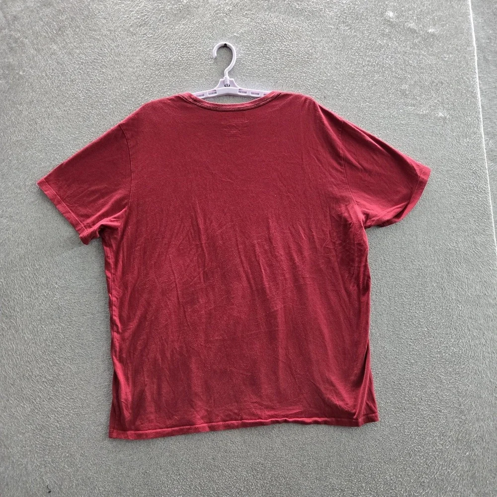 True Religion Men Shirt XL Red Fox Graphic Print Logo Short Sleeve